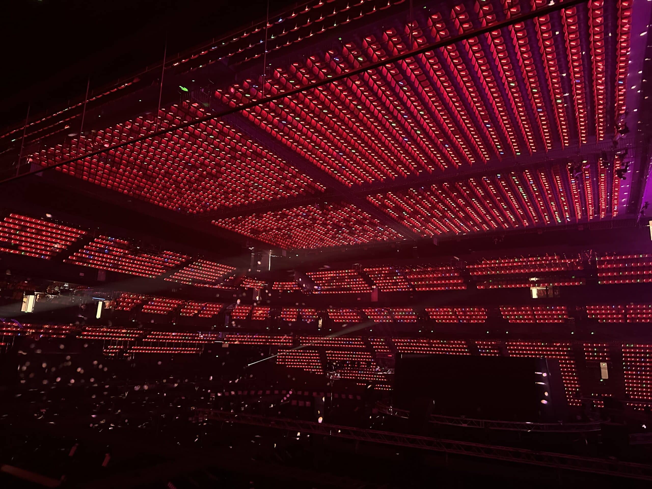 Festival night with glowing sticks